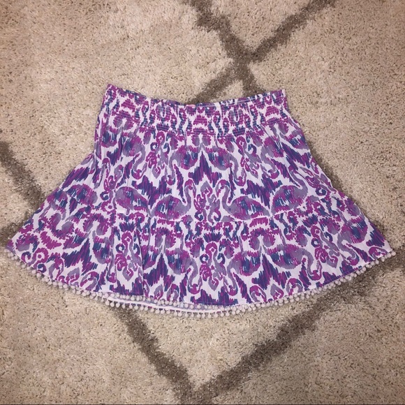 Lilly Pulitzer Dresses & Skirts - NWOT Lilly Pulitzer Purple Print Mini Skirt w/Poms Lilly Pulitzer Dresses & Skirts - NWOT Lilly Pulitzer Purple Print Mini Skirt w/Poms